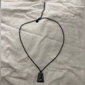 Black Geometric Pendant Necklace